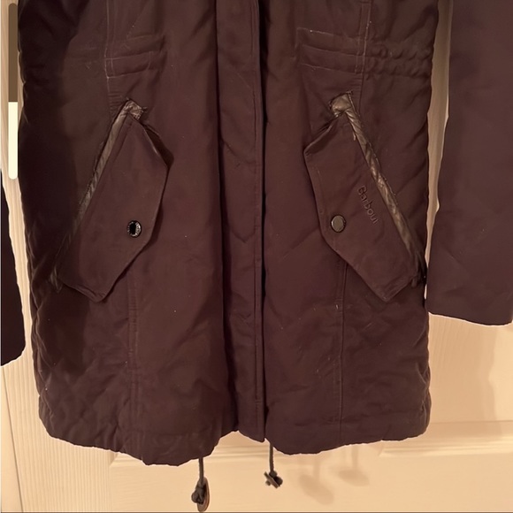 Barbour Black Land Rover Terrain Quilted Parka Size 4 - Picture 7 of 16